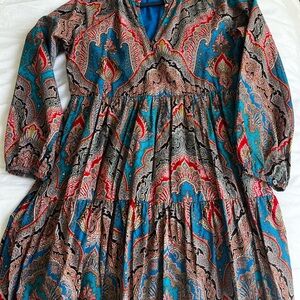 JCREW Paisley Long Sleeve Dress